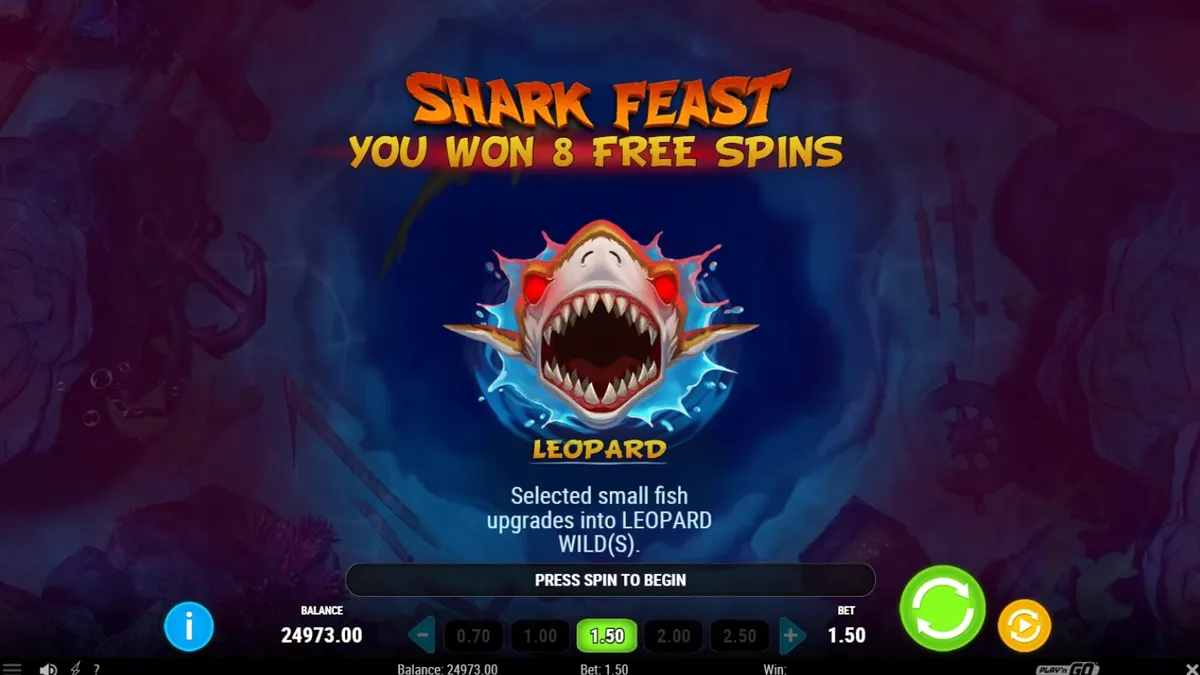 Megadon Triple Threat slot underwater shark theme