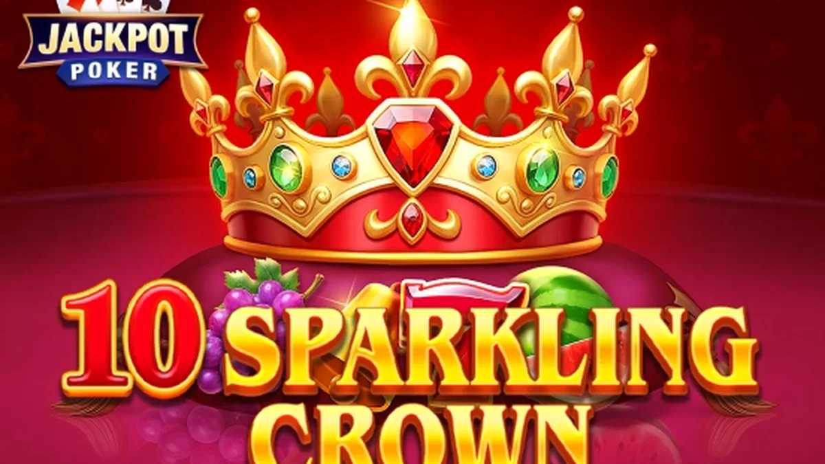Tampilan visual slot 10 Sparkling Crown dengan simbol buah dan mahkota emas